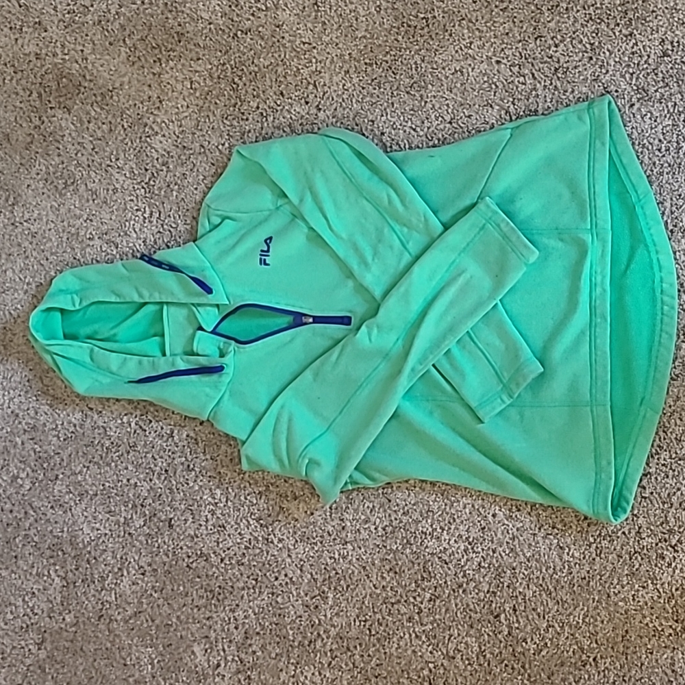 FILA Sport Sweatshirt, M, Lime Grean w/Blue Details